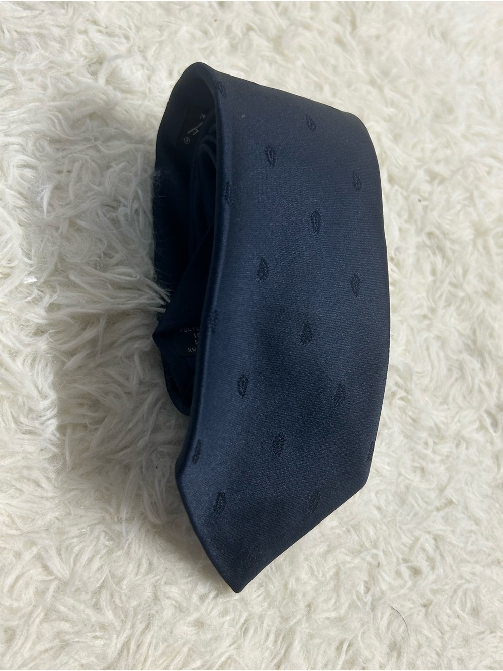 Men's Dark Navy Patterned Tie – Refined Business Style